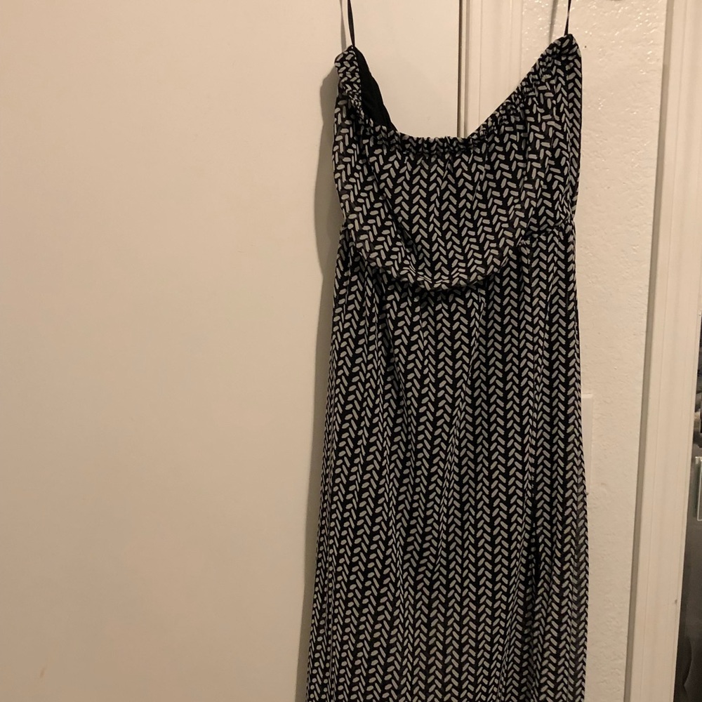 black and white maxi dress